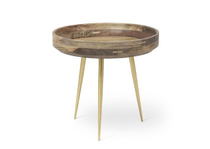 An Image of Mater Bowl Small Occasional Table Grey Mango Brass Legs