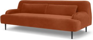 An Image of Giselle 3 Seater Sofa, Nutmeg Orange Velvet