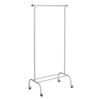An Image of Clothes Rail with Wheels Silver