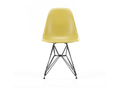 An Image of Vitra Eames Fibreglass Chair DSR Eames Sea Foam Green 30 Basic Dark Powder