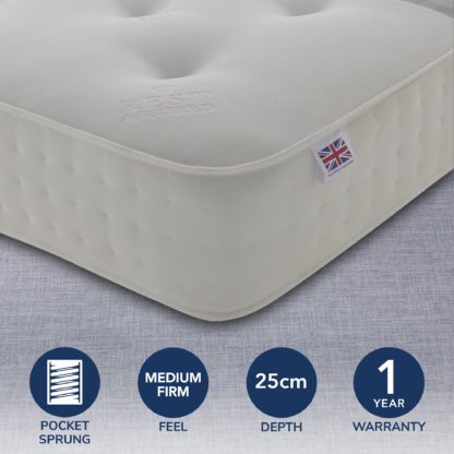 An Image of Rest Assured 1000 Pocket Orthopaedic Mattress White