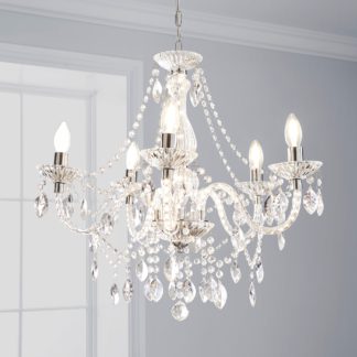 An Image of Marie Therese 5 Light Integrated LED Chrome Chandelier Chrome