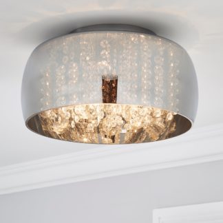 An Image of Seychelles Smoked Flush Ceiling Fitting Grey