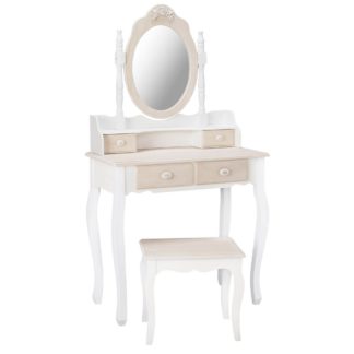 An Image of Juliette White Dressing Table White/Natural