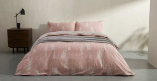 An Image of Bakari Cotton Duvet cover + 2 Pillowcases, Double, Plaster Pink UK