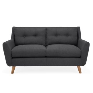An Image of Halston Velvet 2 Seater Sofa Grey