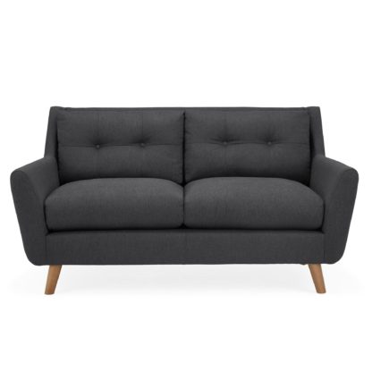 An Image of Halston Velvet 2 Seater Sofa Grey