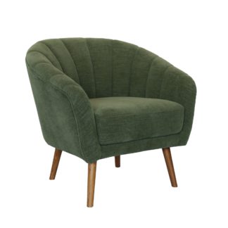 An Image of Romilly Chenille Armchair - Bottle Green Green