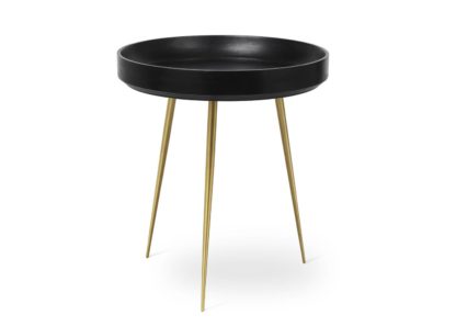 An Image of Mater Bowl Medium Occasional Table Grey Mango Brass