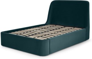 An Image of Hayllar King Size Ottoman Storage Bed, Steel Blue Velvet