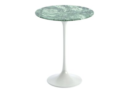 An Image of Knoll Saarinen Round Small Table Arabescato Coated Marble