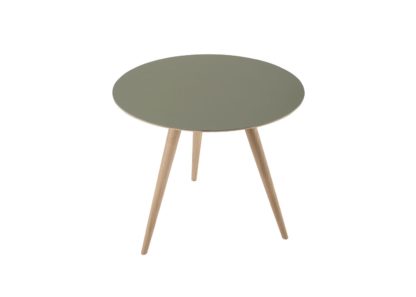 An Image of Gazzda Arp Side Table Dia 45cm Dark Olive Linoleum