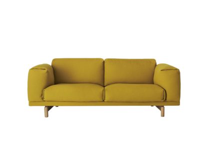 An Image of Muuto Rest 2 Seater Sofa Kvadrat Hallingdal 457 Yellow