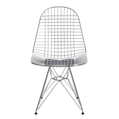 An Image of Vitra Eames DKR Wire Chair White Powder Coated Frame