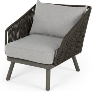 An Image of Alif Garden Armchair, Grey Eucalyptus Wood