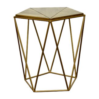 An Image of Charter Wood Accent Table Gold