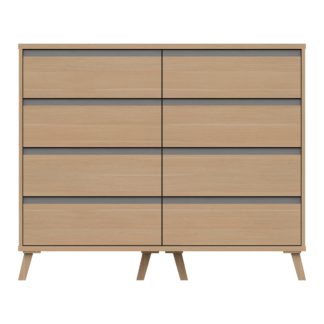 An Image of Jenson 8 Drawer Wide Chest Light Oak