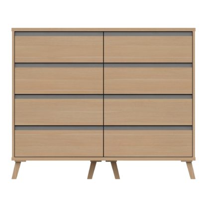 An Image of Jenson 8 Drawer Wide Chest Light Oak