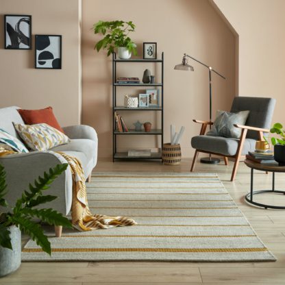 962f7cfbc0ba809d75b225195ace531eb466d4ea3134297863708a6671866c01-1.jpg An Image of Terra Stripe Flatweave Rug Green
