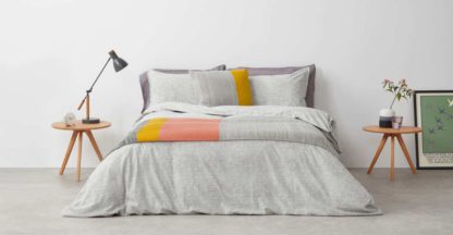 9677c08eae9cc03192f67050b7843c7a42bca06c96eac655983e0582e92036c2-1.jpg An Image of Fleck Brushed Cotton Duvet Cover + 2 Pillowcases, King, Grey UK
