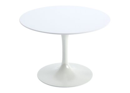 An Image of Knoll Saarinen Round Coffee Table Arabescato Coated Marble