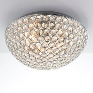 An Image of Endon 3 Light Chryla Crystal Flush Ceiling Fititng Chrome