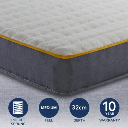 An Image of Sleepsoul Comfort 800 Pocket Memory Mattress Dark Blue