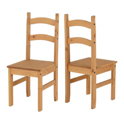 An Image of Salvador Set of 2 Dining Chairs Pine Brown