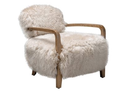 An Image of Timothy Oulton Cabana Yeti Chair Yellow Beige Sheepskin