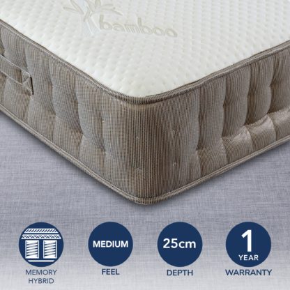 An Image of Bedmaster Bamboo Vitality 2000 Mattress White