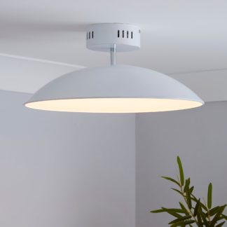 An Image of Usk White Semi-Flush Ceiling Fitting White