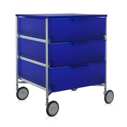 An Image of Kartell Mobil 2 Drawer Clear Blue