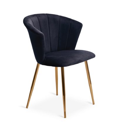 An Image of Kendall Chair Ink Velvet Blue