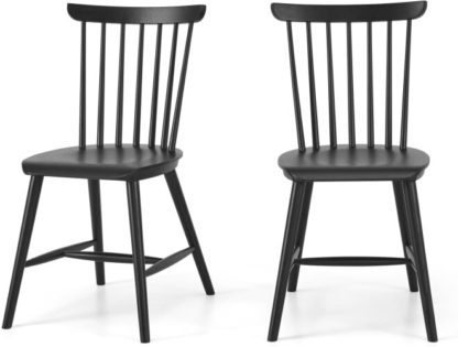An Image of Deauville Set of 2 Dining Chairs, Charcoal Black