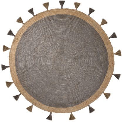 An Image of Istanbul Jute Circle Rug Yellow and Brown