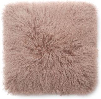 An Image of Haddie Mongolian Fur Cushion 45 x 45cm, Dusky Pink