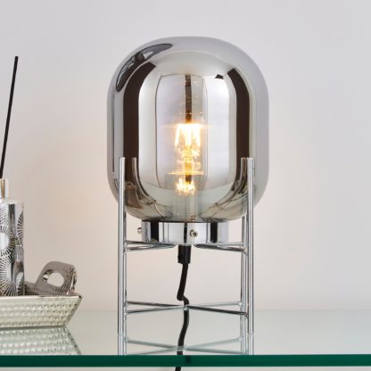 An Image of Dayo Table Lamp Smoked Chrome