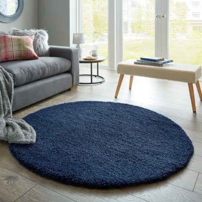 An Image of Cosy Teddy Round Rug Yellow