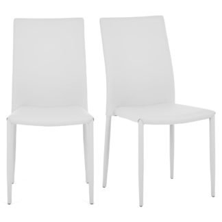 An Image of Axel Set of 2 Dining Chairs White PU Leather White