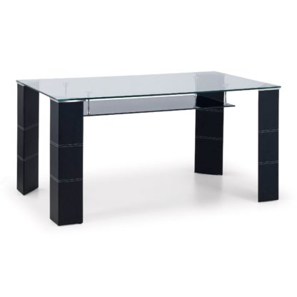 An Image of Greenwich Glass Dining Table Black
