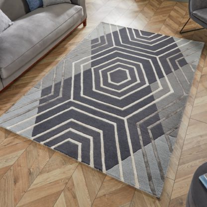 An Image of Harlow Rug Grey and White