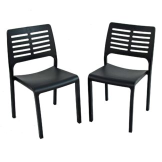 An Image of Mistral Set of 2 Dining Chairs Grey