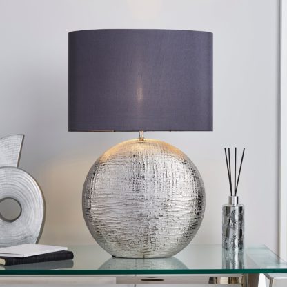 An Image of Romano Ceramic Table Lamp Silver