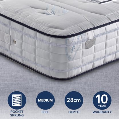 An Image of Pocketo 2000 Cool Blue Mattress White