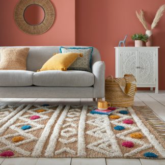 An Image of Azami Jute Blend Rug MultiColoured