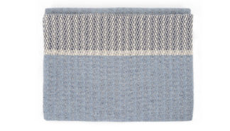 An Image of David Fussenegger Nova Herringbone Throw Blue