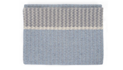 An Image of David Fussenegger Nova Herringbone Throw Blue