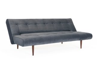 An Image of Heal's Hinge Luxe Sofa Bed Velvet Slate Grey