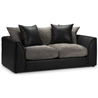 An Image of Byron 3 Seater Sofa Grey/Black