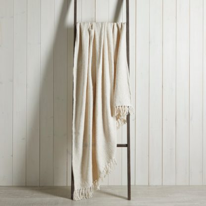 An Image of Aris Cotton Weave Natural Throw Natural